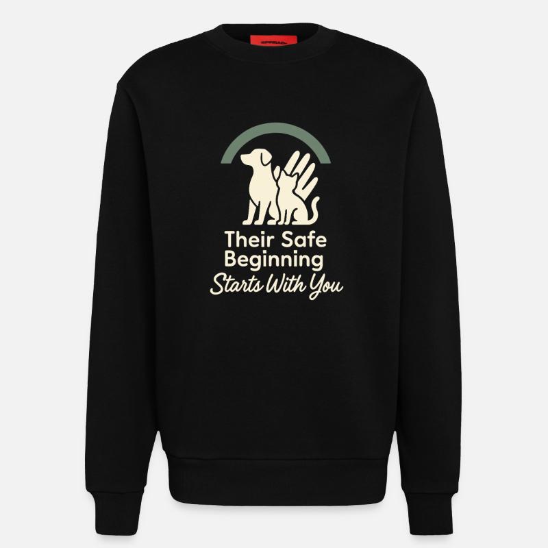 Tierheimmitarbeiter, Tierrettungs-freiwilliger - Sweatshirt - made by SPREAD - SOLID BLACK