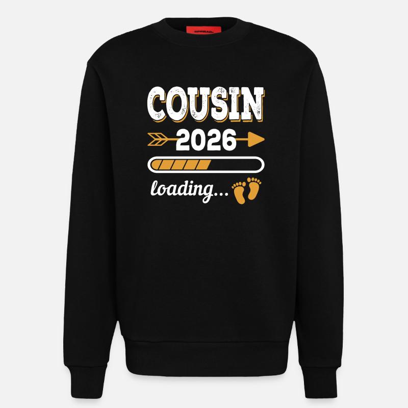 Cousin 2026 Loading Großer Cousin Geschenk - Sweatshirt - made by SPREAD  - SOLID BLACK