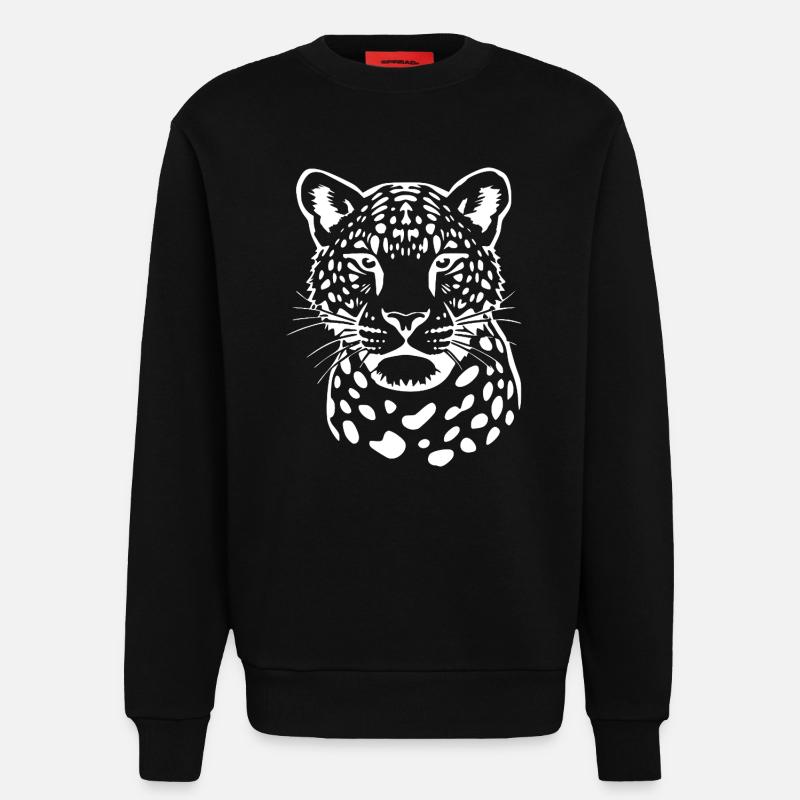 Leopard Leparden Pattern T-shirt Gift - Sweatshirt - made by SPREAD  - SOLID BLACK