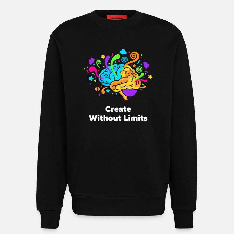 Creative brain art without limits - Sweatshirt - made by SPREAD  - SOLID BLACK