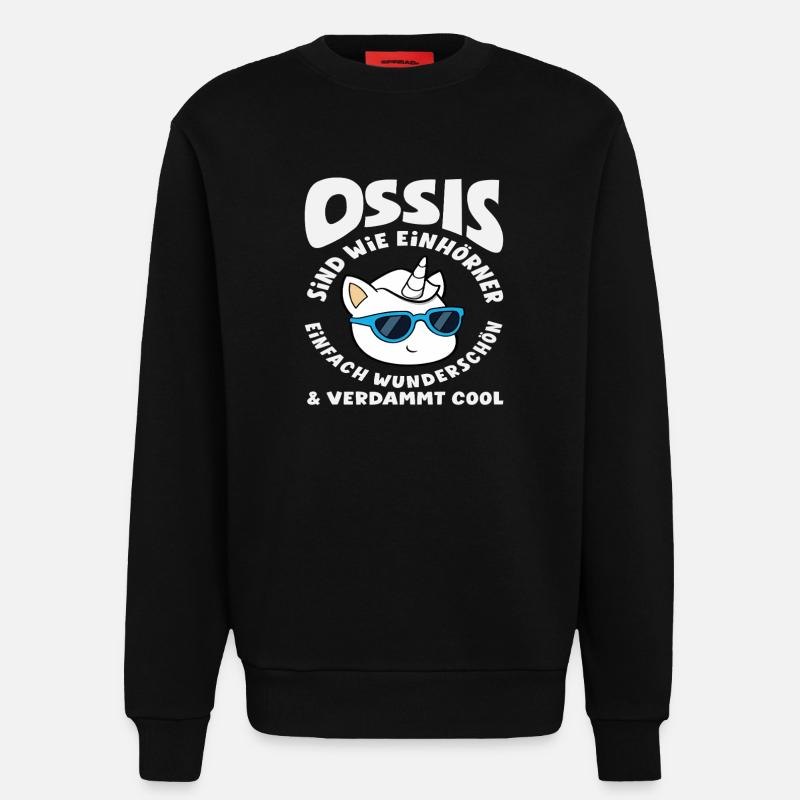 Ossi Einhörner Spruch DDR Stolz - Sweatshirt - made by SPREAD  - SOLID BLACK