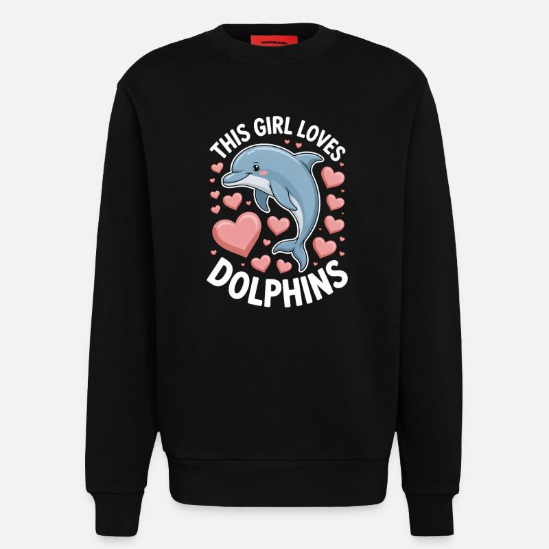 Delfin Spruch Mädchen Lustiges Delfin Geschenk - Sweatshirt - made by SPREAD - SOLID BLACK