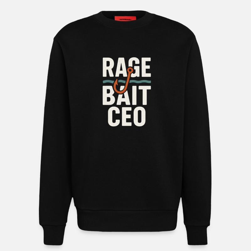 Rage Bait Hook, lustiges Meme - Sweatshirt - made by SPREAD - SOLID BLACK