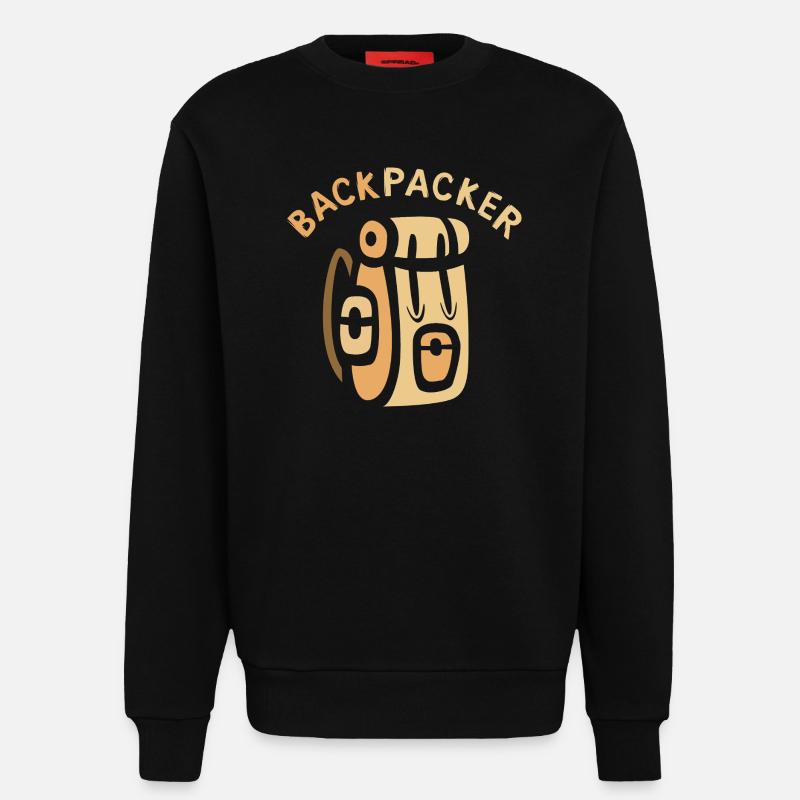 Backpacker Comic Sac à dos Design - Sweat bio décontracté fabriqué en UE - SOLID BLACK