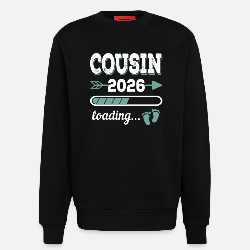 Cousin 2026 Loading Großer Cousin - Sweatshirt - made by SPREAD - SOLID BLACK