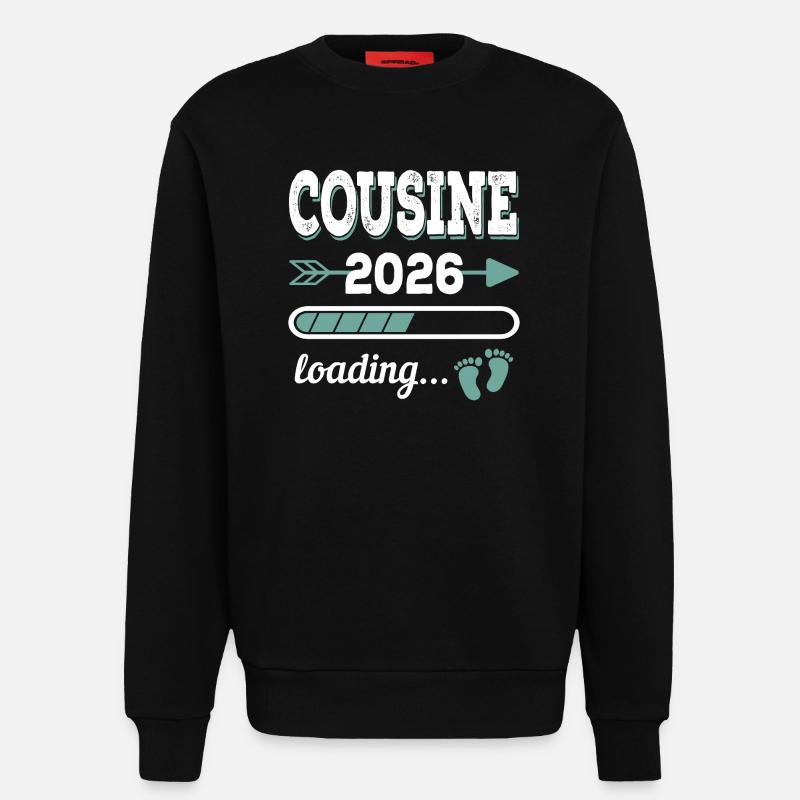 Cousin 2026 Loading Big Cousin - Sweatshirt - made by SPREAD  - SOLID BLACK