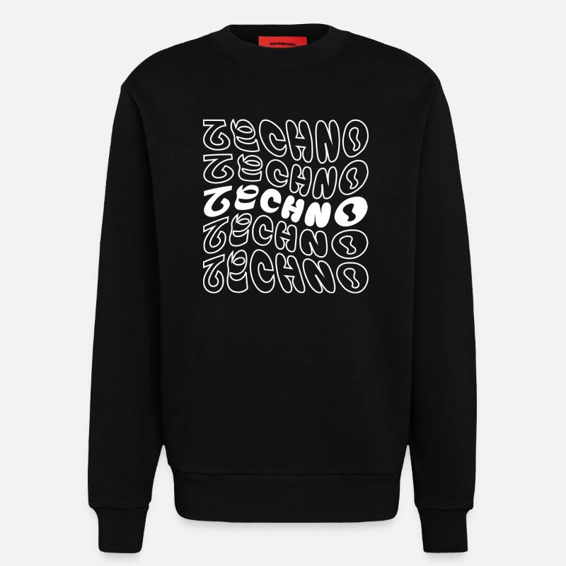 techno wavy geometric logo design - Sweatshirt - made by SPREAD  - SOLID BLACK