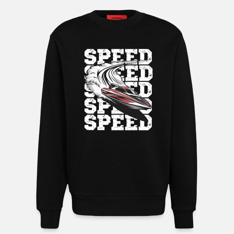  Geschwindigkeit Motorboot Abenteuer - Sweatshirt - made by SPREAD  - SOLID BLACK