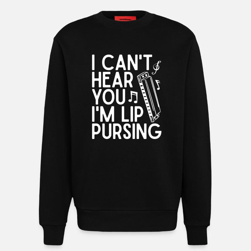 Harmonica Musican Lip Pursing Harmonica - Sweat bio décontracté fabriqué en UE - SOLID BLACK