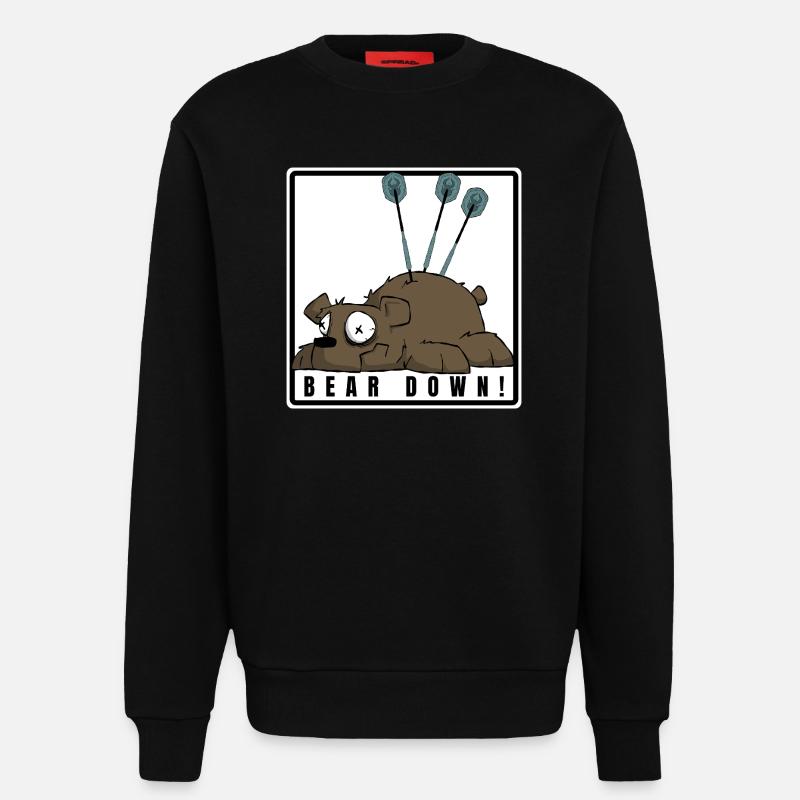 Lustiges Darts Comic Motiv. BEAR DOWN ! - Sweatshirt - made by SPREAD  - SOLID BLACK
