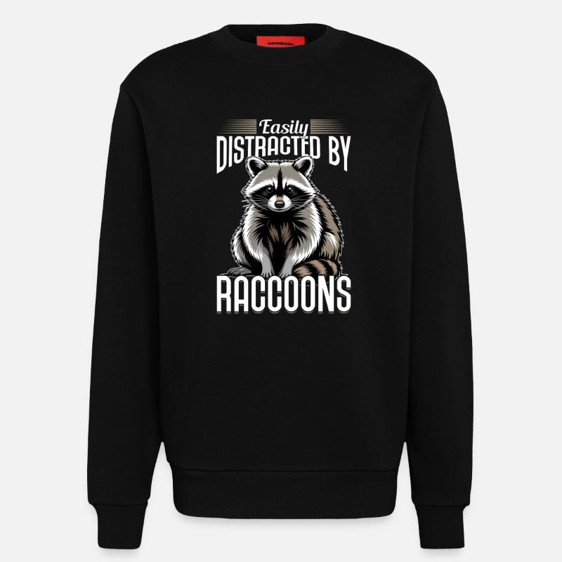 Funny Raccoon - Sweatshirt - made by SPREAD  - SOLID BLACK