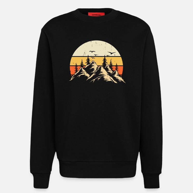 Wandern Wanderer Bergsteiger Geschenk - Sweatshirt - made by SPREAD - SOLID BLACK