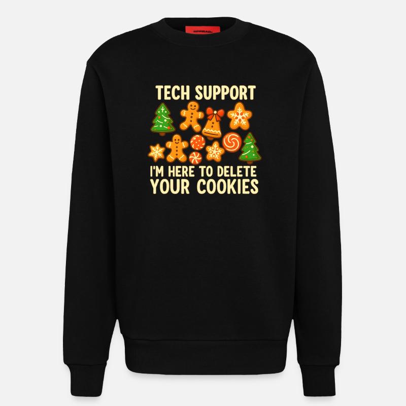 Support technique Cookie Noël Mème - Sweat bio décontracté fabriqué en UE - SOLID BLACK