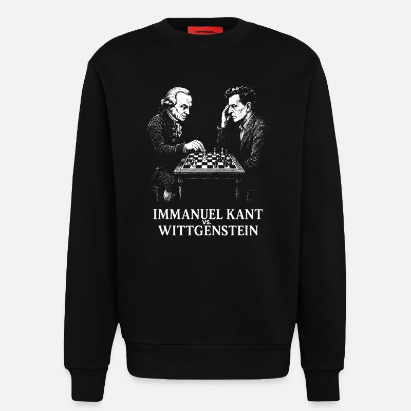 Kant vs Wittgenstein Schachduell - Sweatshirt - made by SPREAD  - SOLID BLACK