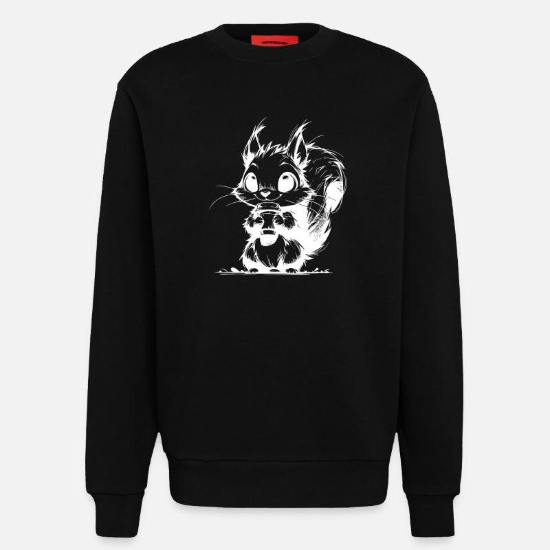 Waldbewohner mit Kaffee Waldrand Kaffeeklatsch - Sweatshirt - made by SPREAD  - SOLID BLACK