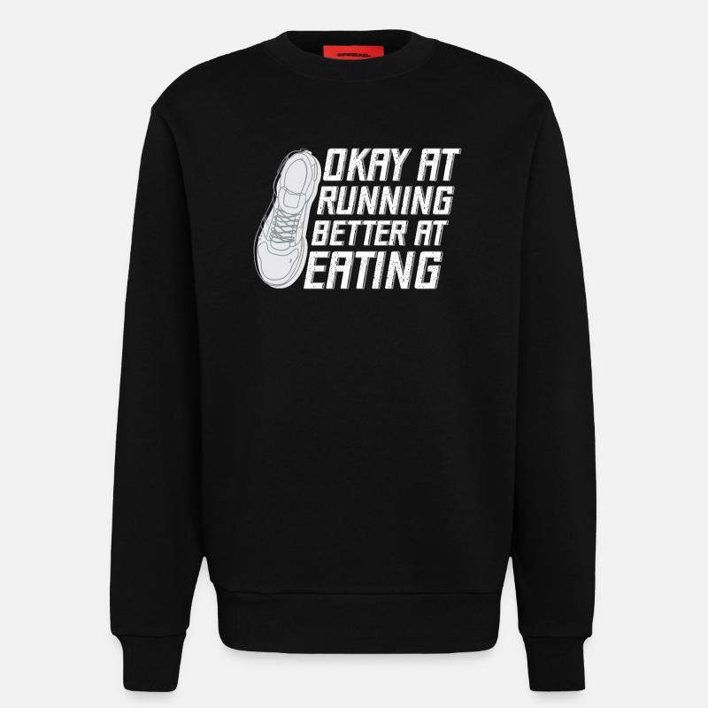 Marathon Runner Okay At Running Gift - Sweatshirt - made by SPREAD  - SOLID BLACK