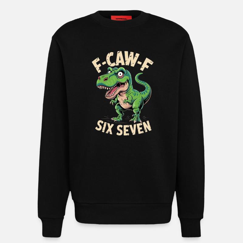 Kräischen Dino Sechs Sieben - Sweatshirt - made by SPREAD  - SOLID BLACK