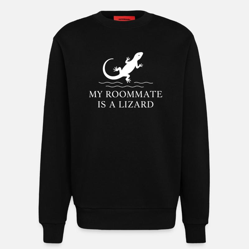 My roommate is a lizard - Sweatshirt - made by SPREAD  - SOLID BLACK