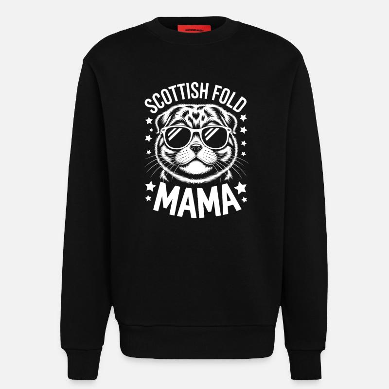 Scottish Folding Cats Scottish Fold Gift - Sweatshirt - made by SPREAD - SOLID BLACK