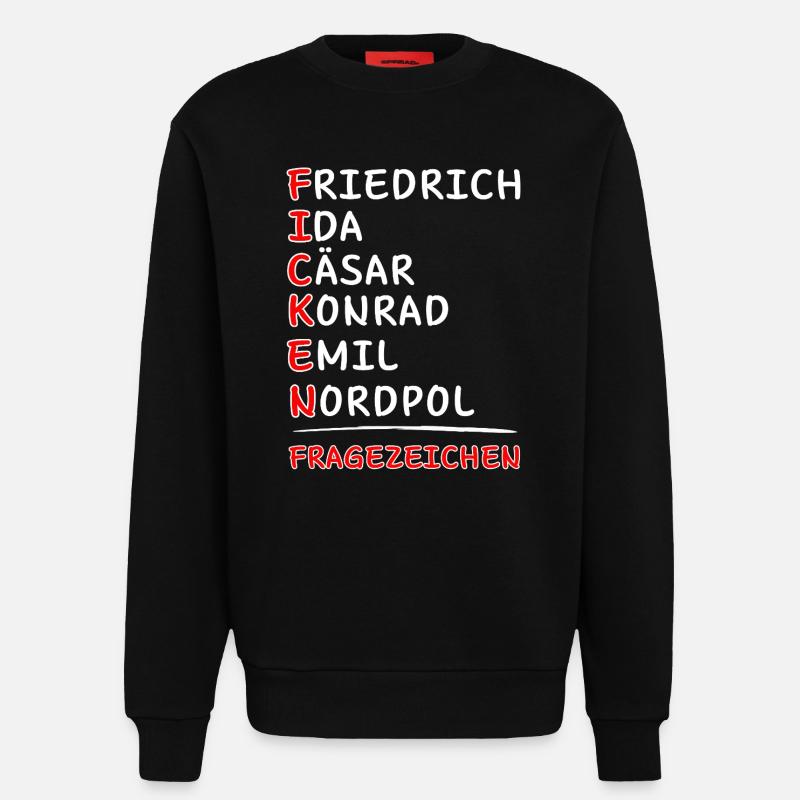 Funkalphabet-Friedrich Ida Caesar Kaufmann Emil... - Sweatshirt - made by SPREAD  - SOLID BLACK