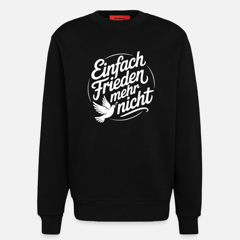 Friedensbotschaft mit Friedenstaube | Peace Design - Sweatshirt - made by SPREAD - SOLID BLACK