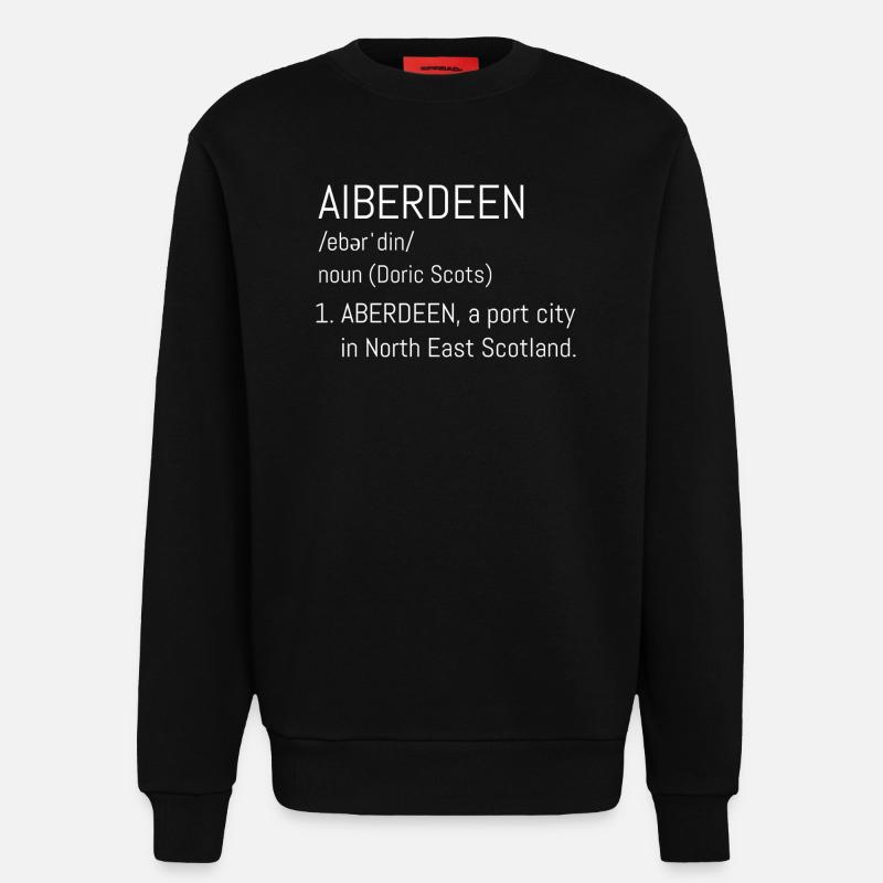 Aberdeen Doric City Script - Sweatshirt - made by SPREAD  - SOLID BLACK