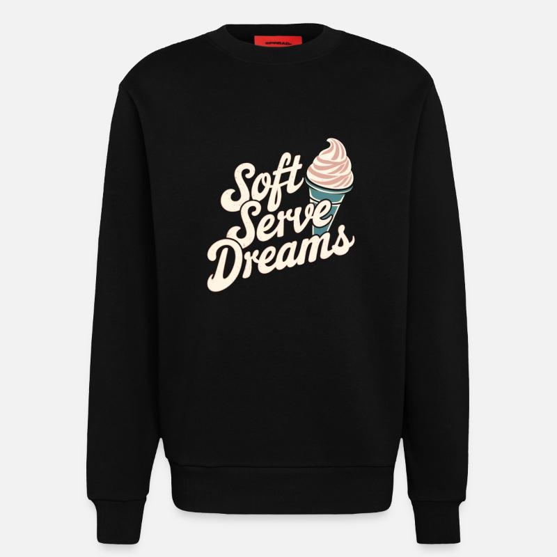 Soft Serve Dreams – Retro Eiscreme - Sweatshirt - made by SPREAD  - SOLID BLACK