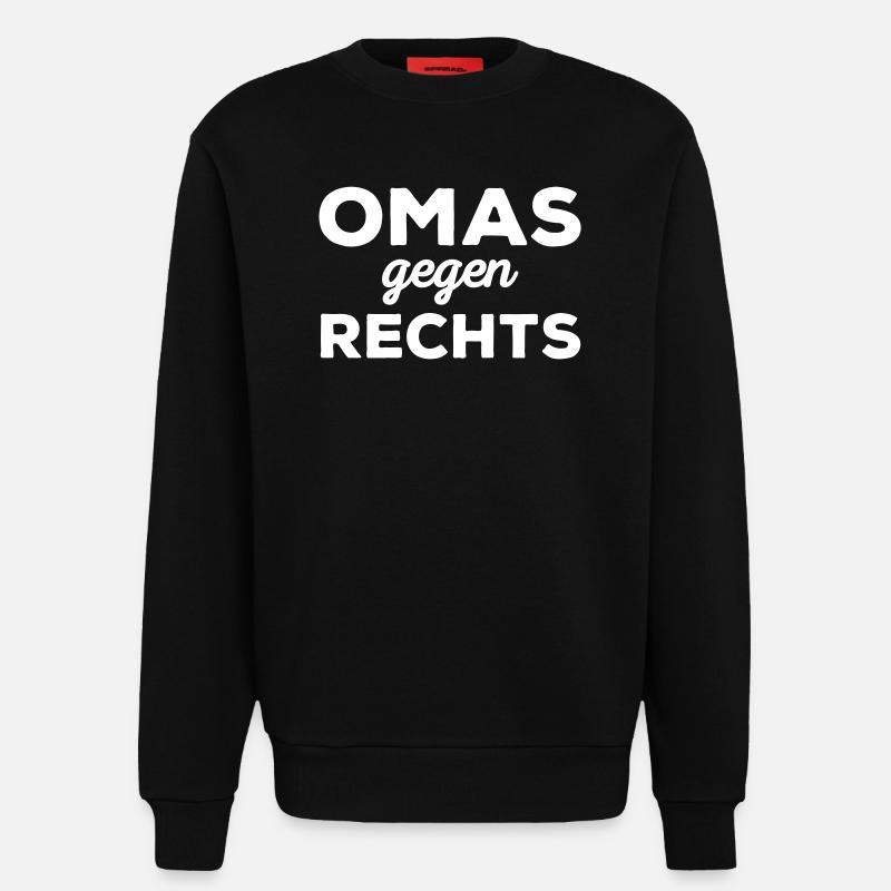 Omas gegen rechts - Sweatshirt - made by SPREAD - SOLID BLACK