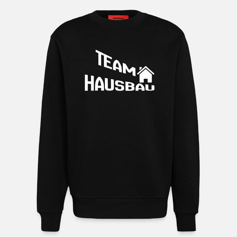 Construction de maisons d’équipe - Sweat bio décontracté fabriqué en UE - SOLID BLACK