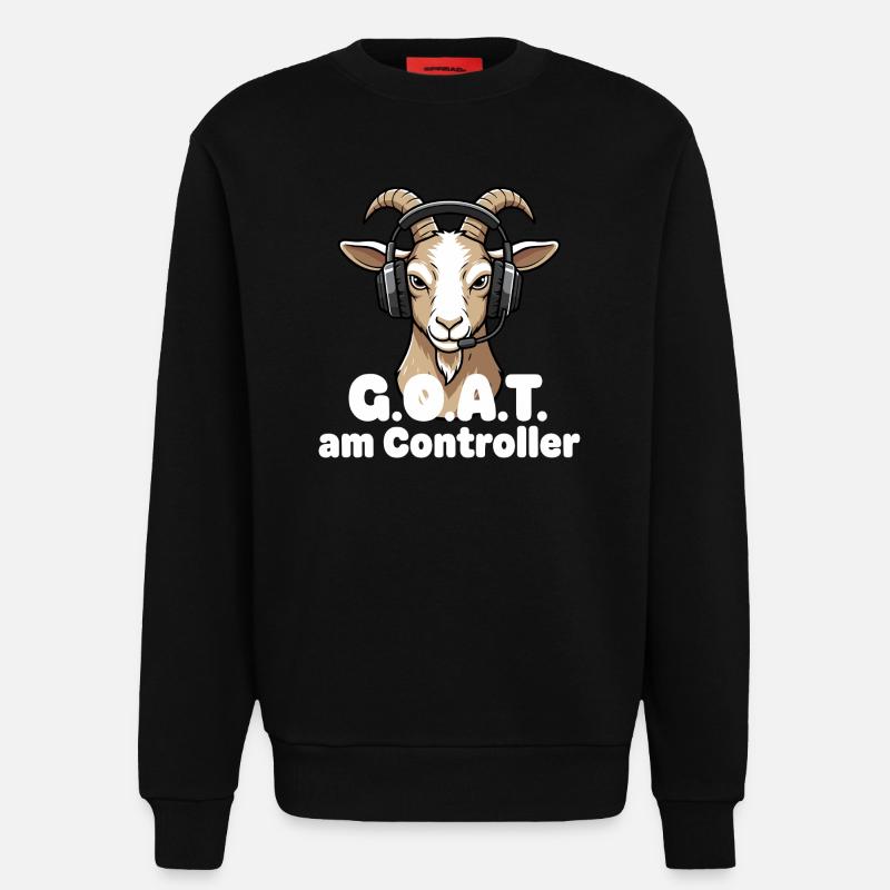 GOAT on the controller - Sweatshirt - made by SPREAD  - SOLID BLACK