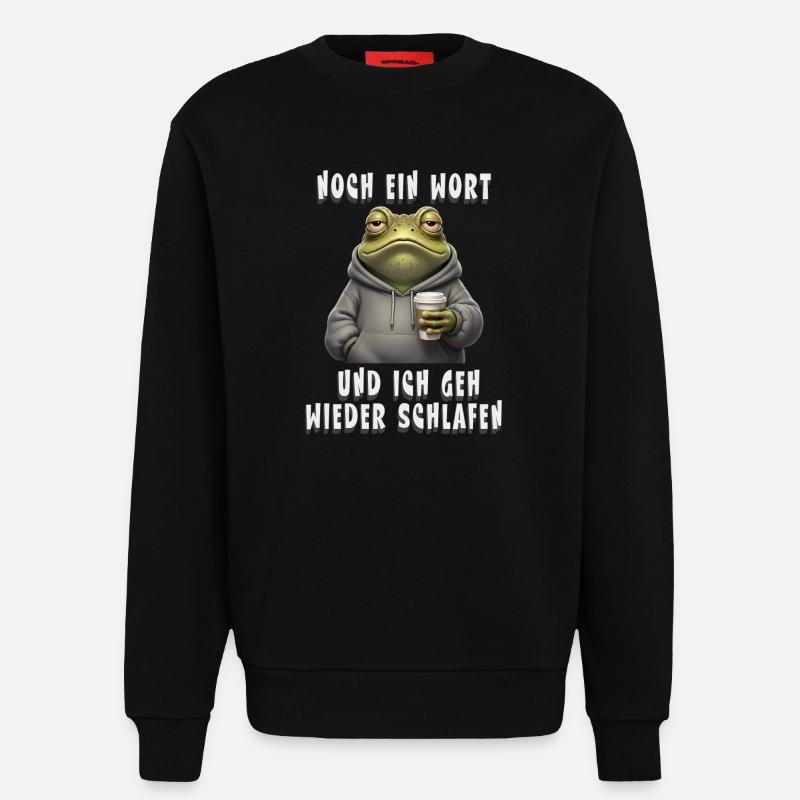 Grumpy Frog Coffee Mood - Sweatshirt - made by SPREAD  - SOLID BLACK