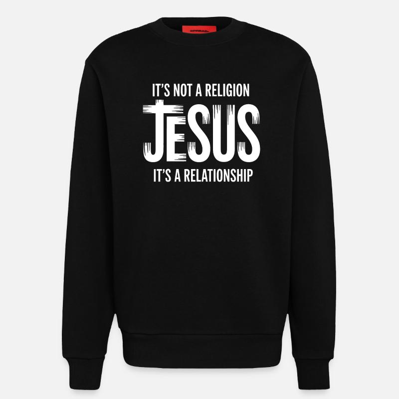 Jesus Relationship Tee Design - Sweatshirt - made by SPREAD  - SOLID BLACK