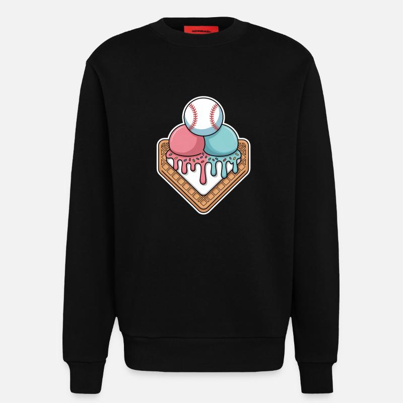 Baseball Eiscreme Home Plate Sommerlaune - Sweatshirt - made by SPREAD - SOLID BLACK
