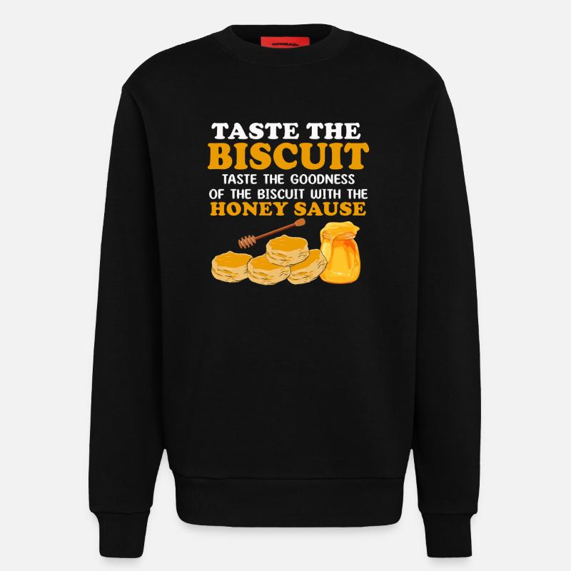 Honey Biscuit Slogan-Kunst - Sweatshirt - made by SPREAD  - SOLID BLACK