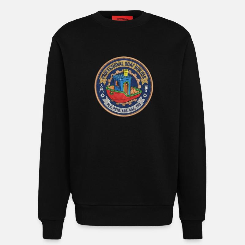 Constructeur professionnel de bateaux Benchy Patch - Sweat bio décontracté fabriqué en UE - SOLID BLACK
