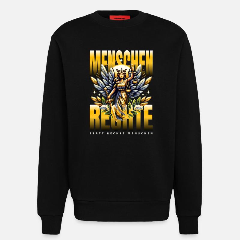 Menschenrechte Statt Rechte Menschen Statement - Sweatshirt - made by SPREAD  - SOLID BLACK