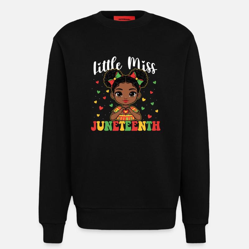 Little Miss Juneteenth – Schwarzer Mädchenstolz - Sweatshirt - made by SPREAD  - SOLID BLACK