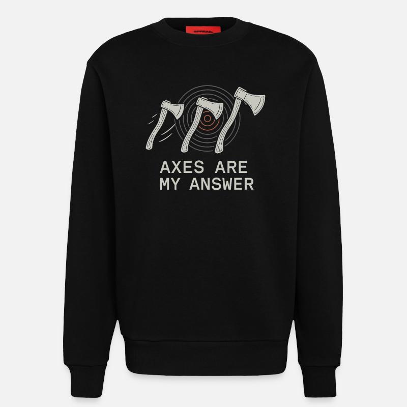 Frauen Axtwerfen Geschenk I Steckäxte - Sweatshirt - made by SPREAD  - SOLID BLACK