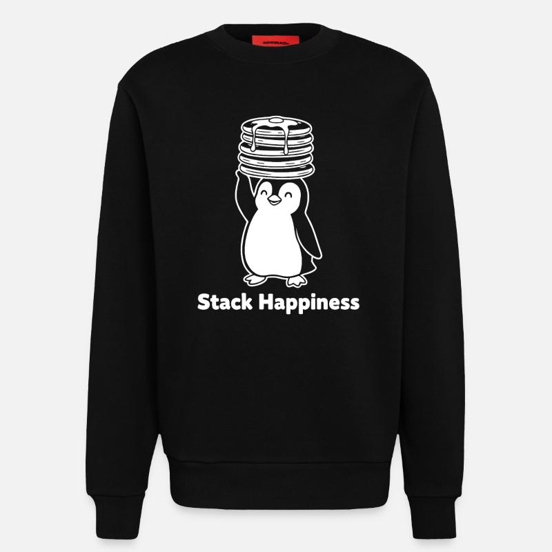 Stack Happiness Penguin Pancakes - Sweatshirt - made by SPREAD - SOLID BLACK