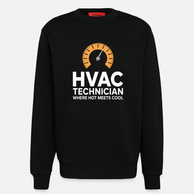 HVAC Reparatur Klima Technik Experte Arbeiter - Sweatshirt - made by SPREAD  - SOLID BLACK