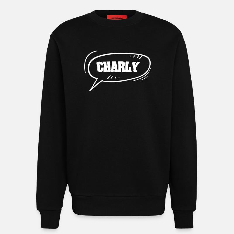 Charly as a first name - Sweatshirt - made by SPREAD  - SOLID BLACK