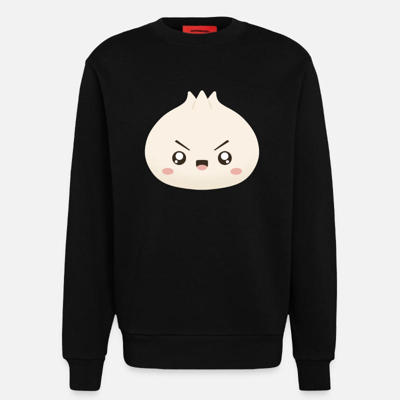 Mascotte mignonne de Grumpy Dumpling - Sweat bio décontracté fabriqué en UE - SOLID BLACK