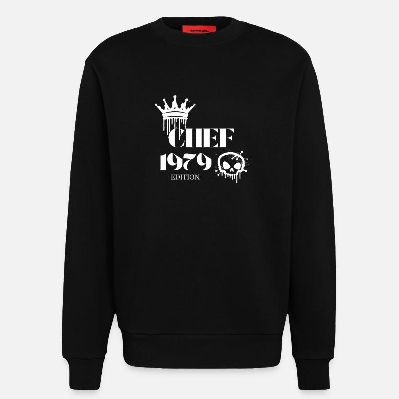 Édition Chef 1979 46 anniversaire Déclaration - Sweat bio décontracté fabriqué en UE - SOLID BLACK