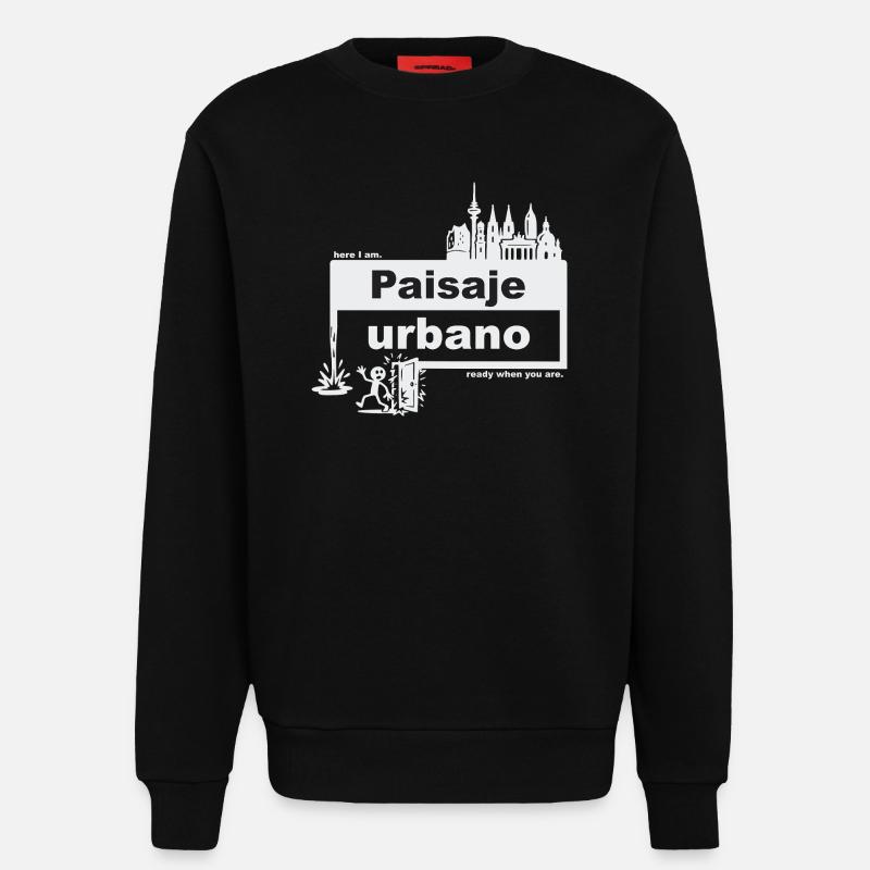 Stadtbild - spanisch - ready when you are - Sweatshirt - made by SPREAD - SOLID BLACK