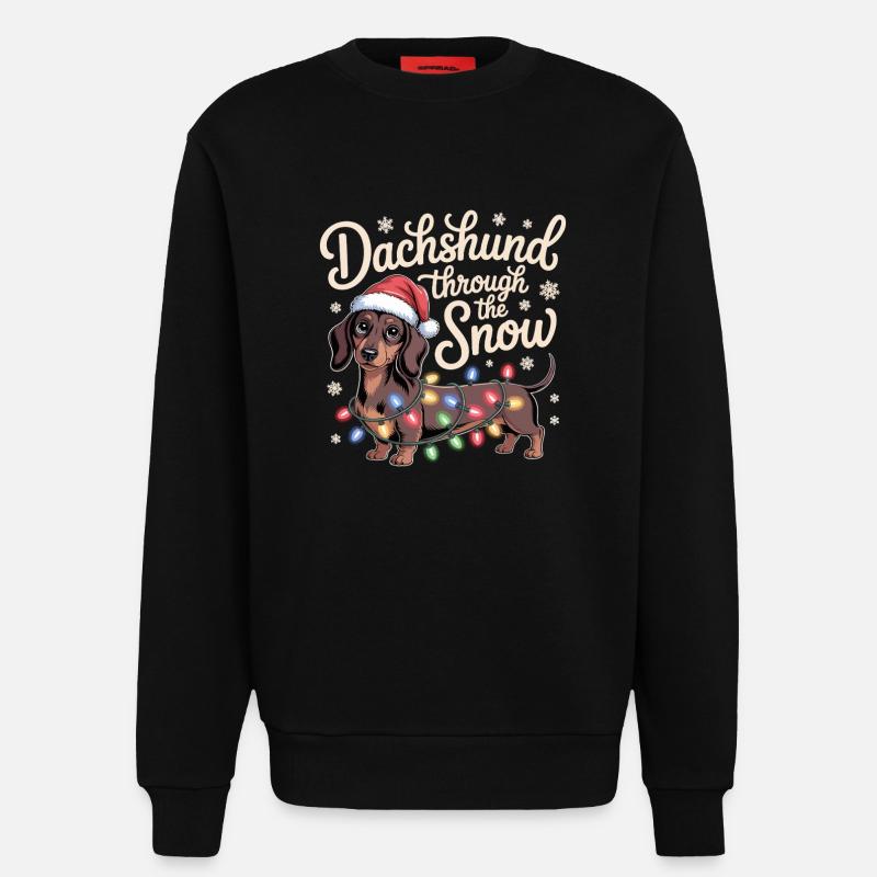Weihnachtsdackel durch den Schnee - Sweatshirt - made by SPREAD - SOLID BLACK