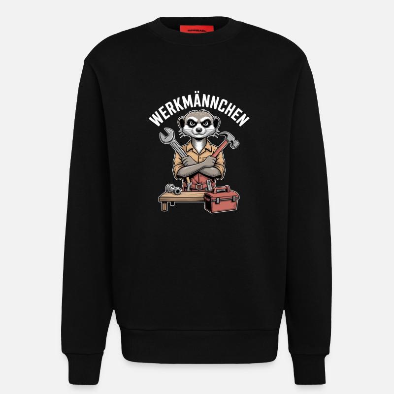 Erdmännchen Echter Heimwerker Mann Handwerker - Sweatshirt - made by SPREAD - SOLID BLACK