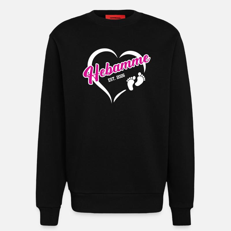 Hebamme 2026 Beruf Hebammenstudium Geburtshilfe - Sweatshirt - made by SPREAD  - SOLID BLACK