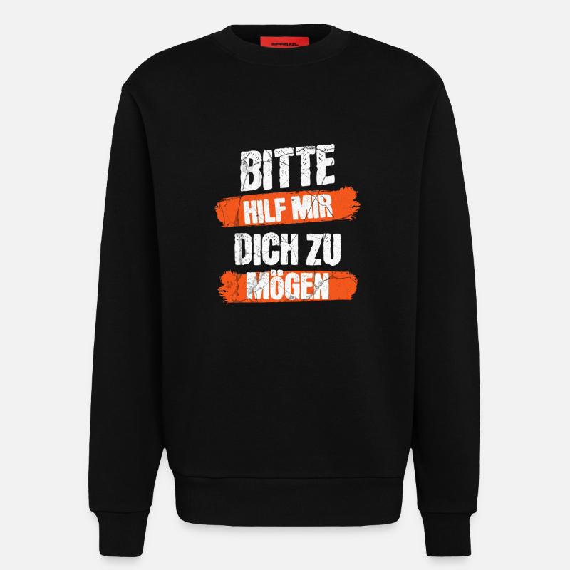 Hilf mir dich zu mögen - Sweatshirt - made by SPREAD - SOLID BLACK