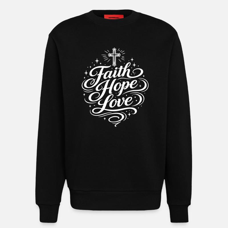 Glaube Hoffnung Liebe Christlich - Sweatshirt - made by SPREAD - SOLID BLACK