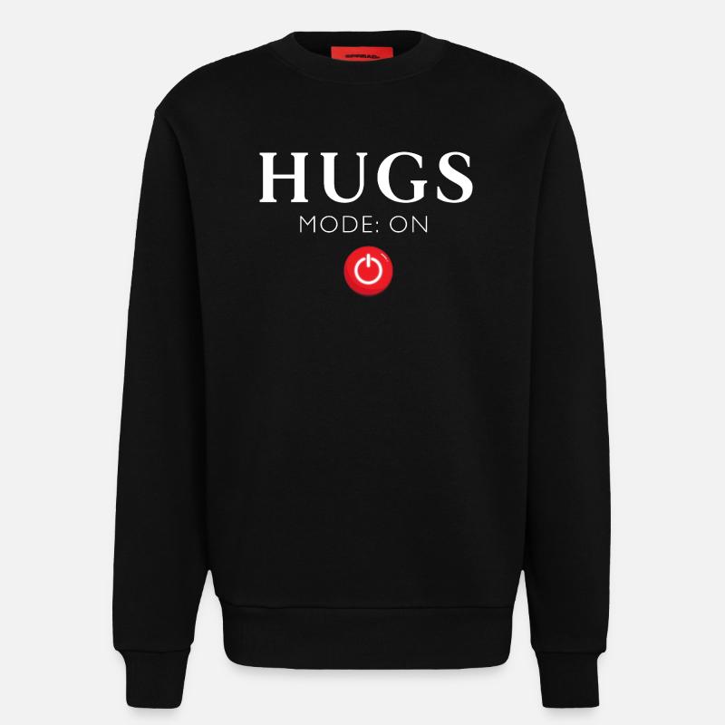 HUGS Modo On Red Button - Sweatshirt - made by SPREAD  - SOLID BLACK